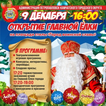 Завтра откроется главная елка Петропавловска-Камчатского